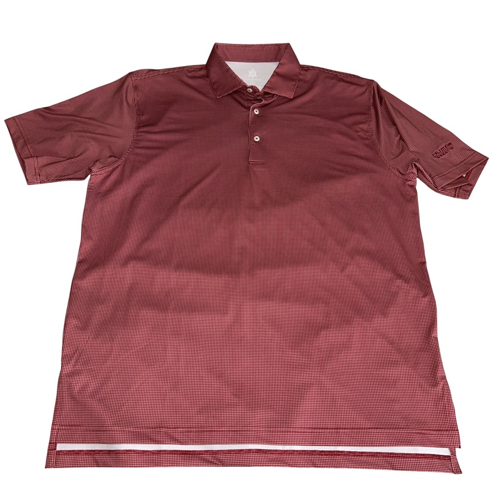 Turtleson‎ Polo Shirt Men's Large Red Check Short Sleeve Tour Performance